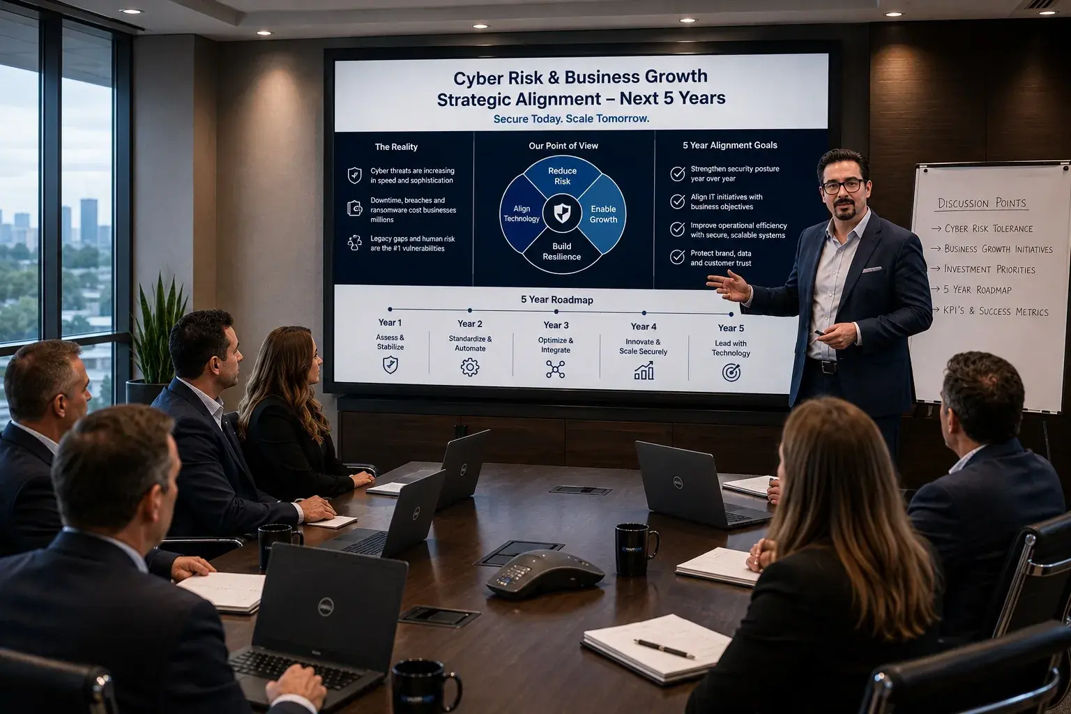 HUFF DATA SYSTEMS explaining cyber risk and business growth planning